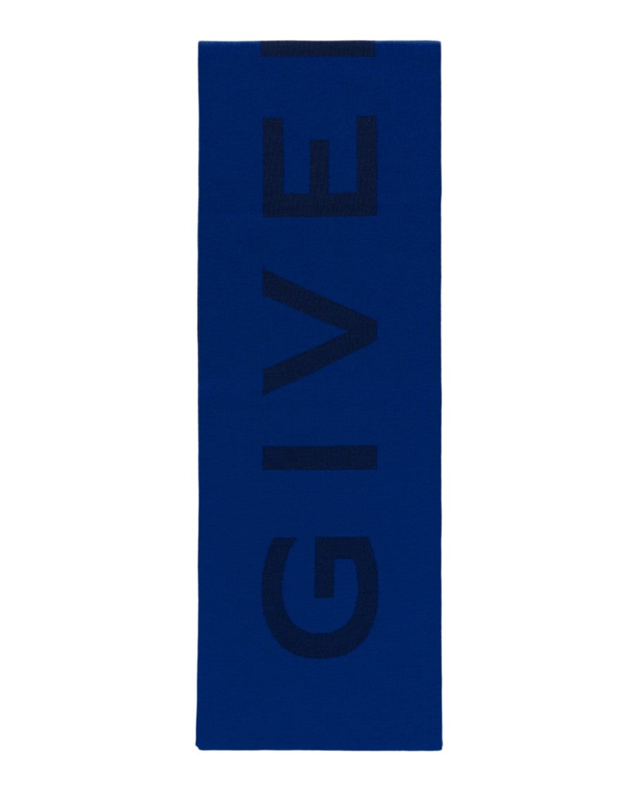 Givenchy Reversible Jacquard Wool Scarf With Bold Logo Design