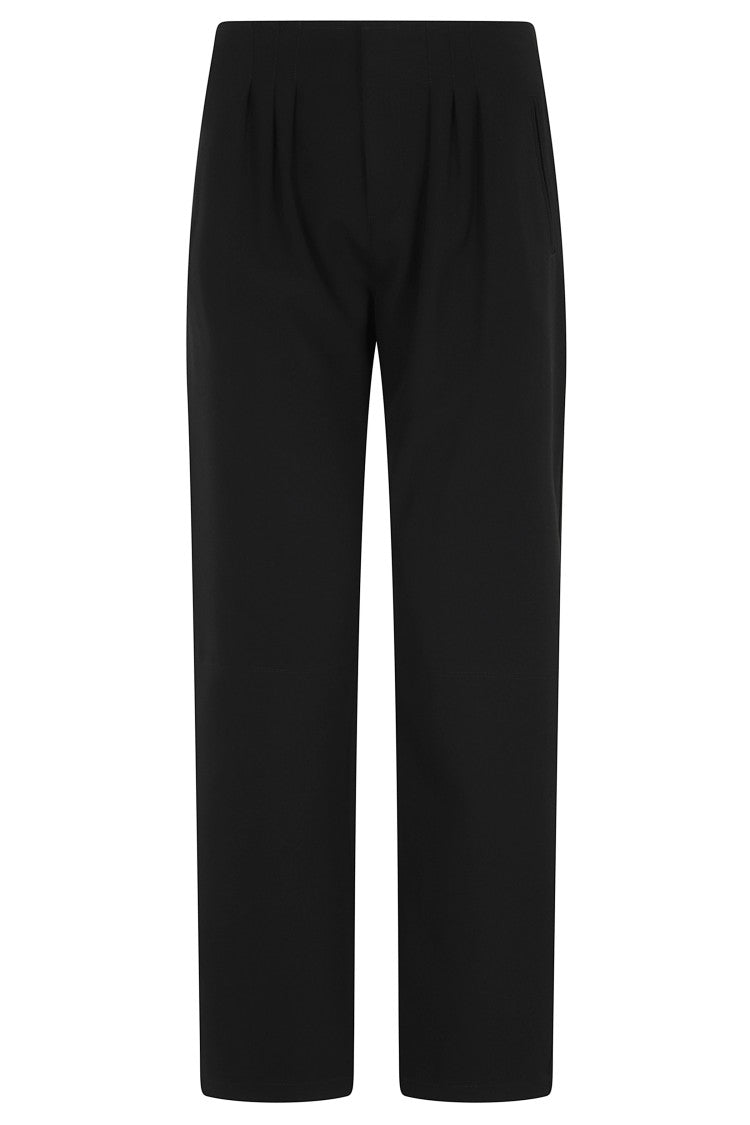 Mm6 By Maison Margiela Black High-Waisted Darter Straight-Leg Pants