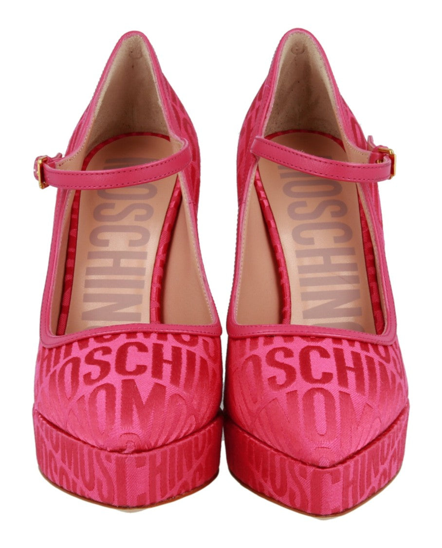 Moschino Logo Jacquard Mary Jane Pumps