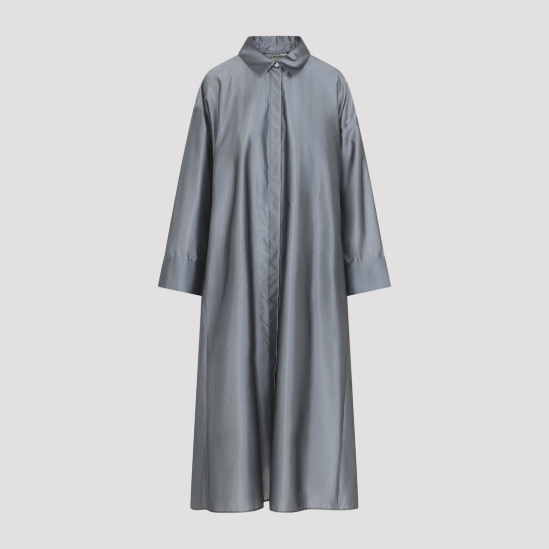 Max Mara Long Blue Dress With Classic Collar