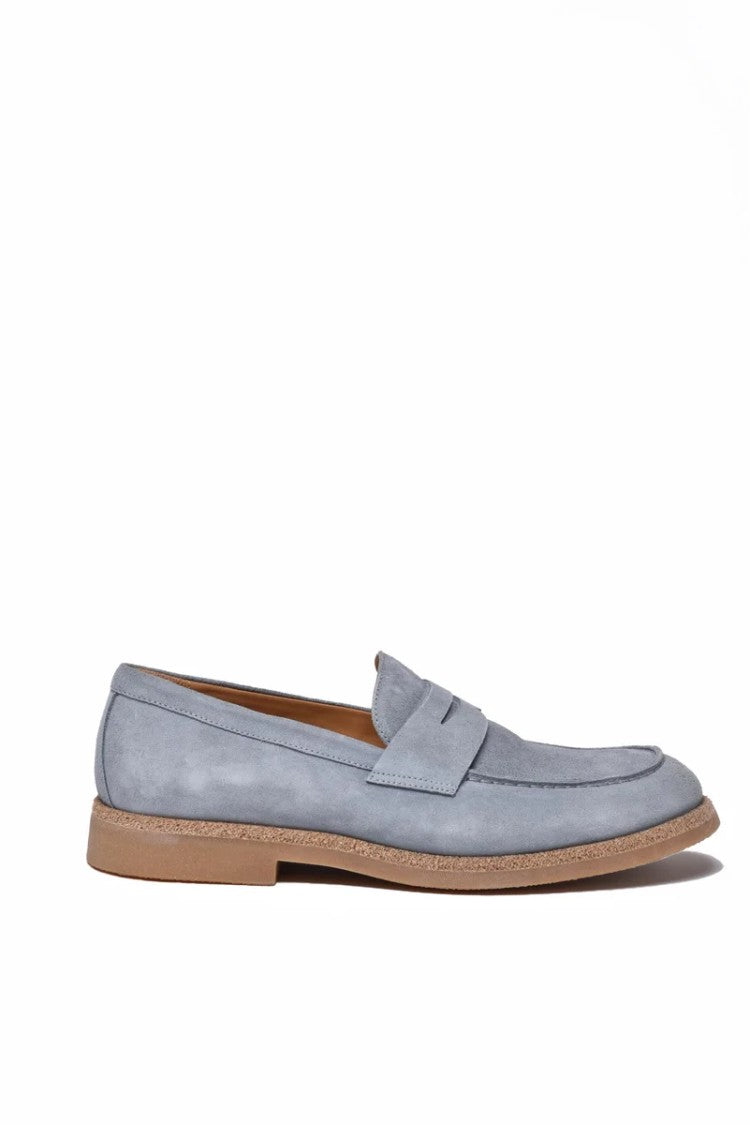 Eleventy Suede Moccasin - Denim