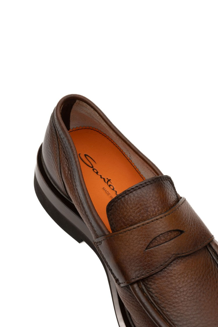 Santoni Deer Leather Moccasins