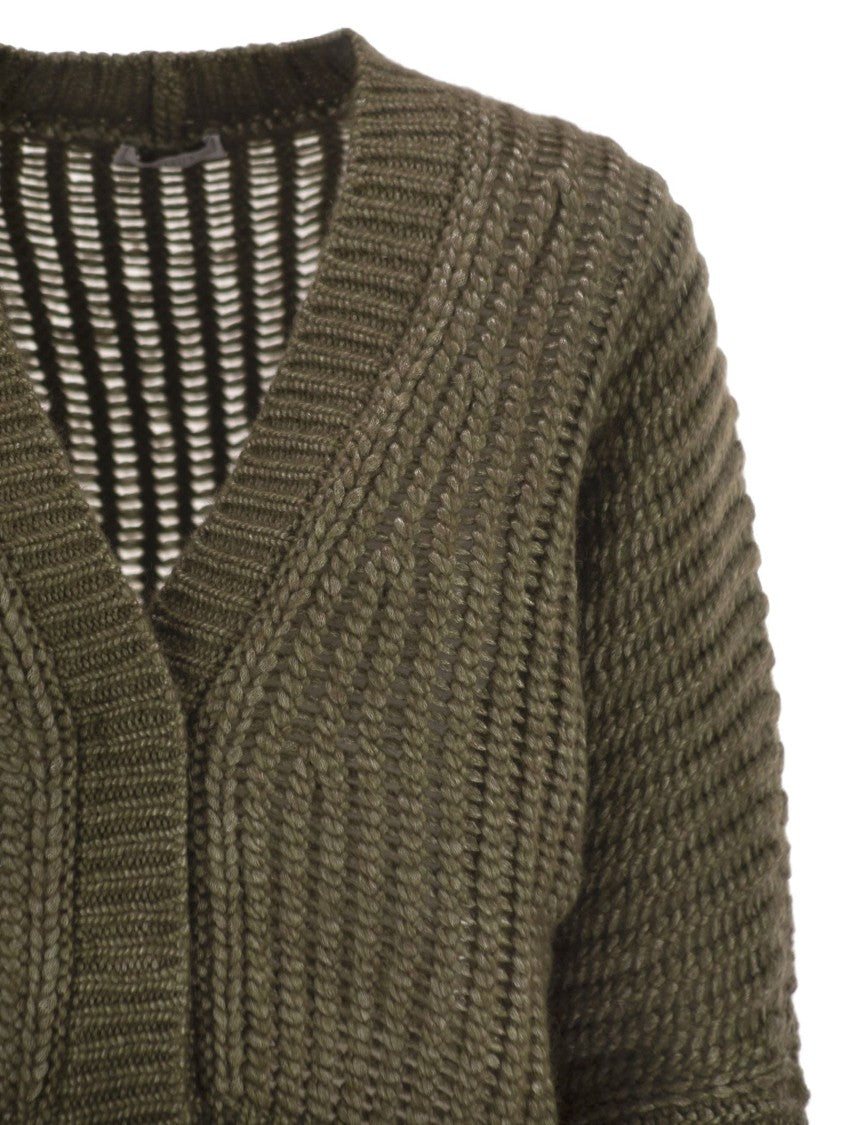 Peserico Wool And Alpaca Mesh Cardigan
