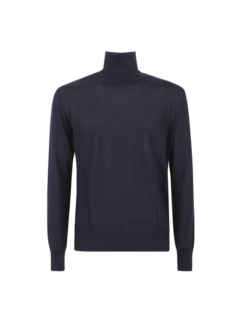 Saint Laurent Roll-Neck Sweater In Rich Blue