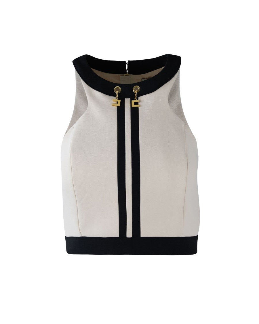 Elisabetta Franchi Color-Block Double Crêpe Top