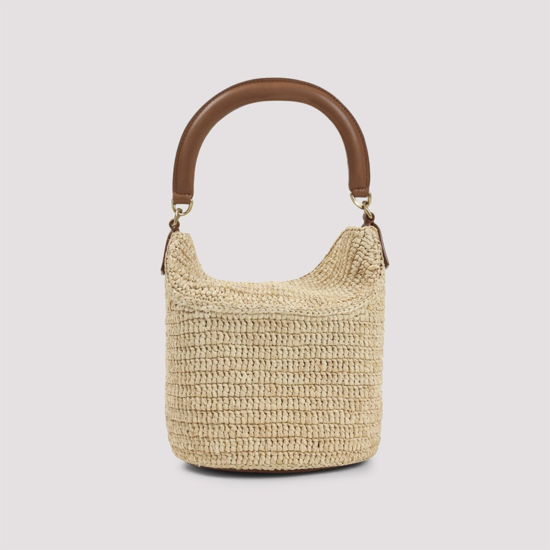 Saint Laurent Mini Brown Raffia Shoulder Bag