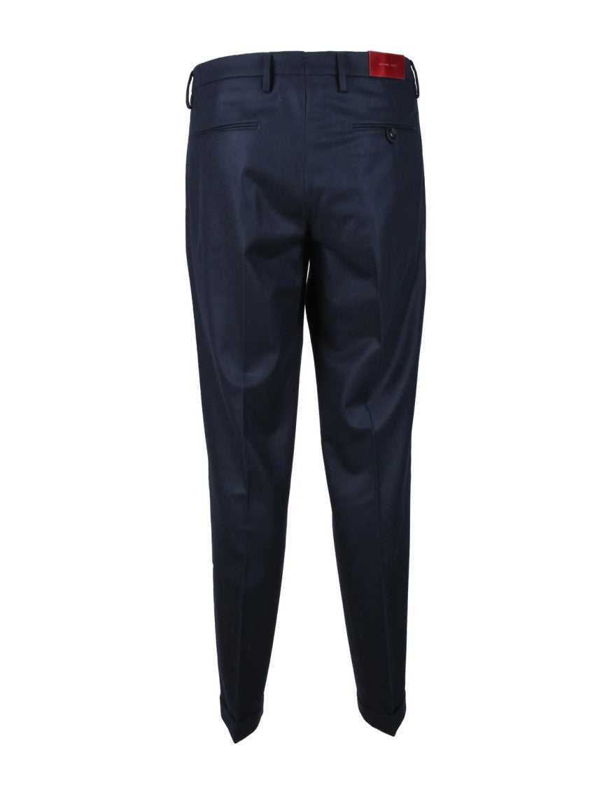 Michael Coal Tailored Virgin Wool Trousers With Classic Fit