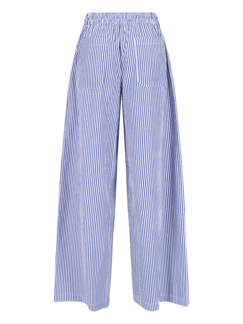 Parosh Mid-Rise Striped Cotton Pants