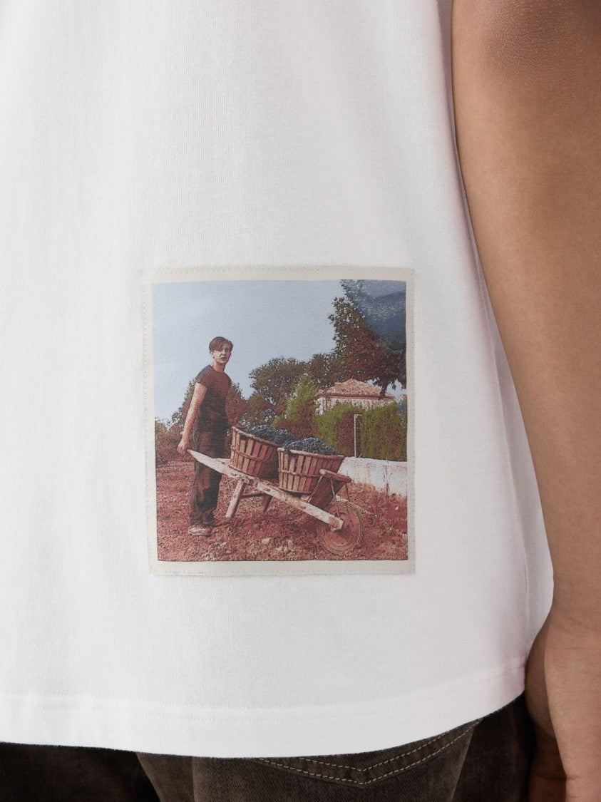 Jacquemus White Cotton Ribbed Crewneck T-Shirt