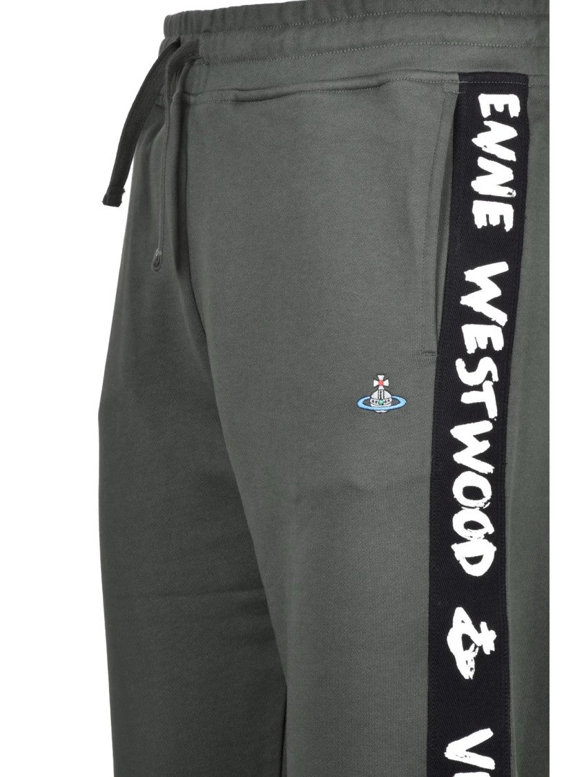 Vivienne Westwood Relaxed Fit Track Trousers With Drawstring Waist And Ribbed Cuffs