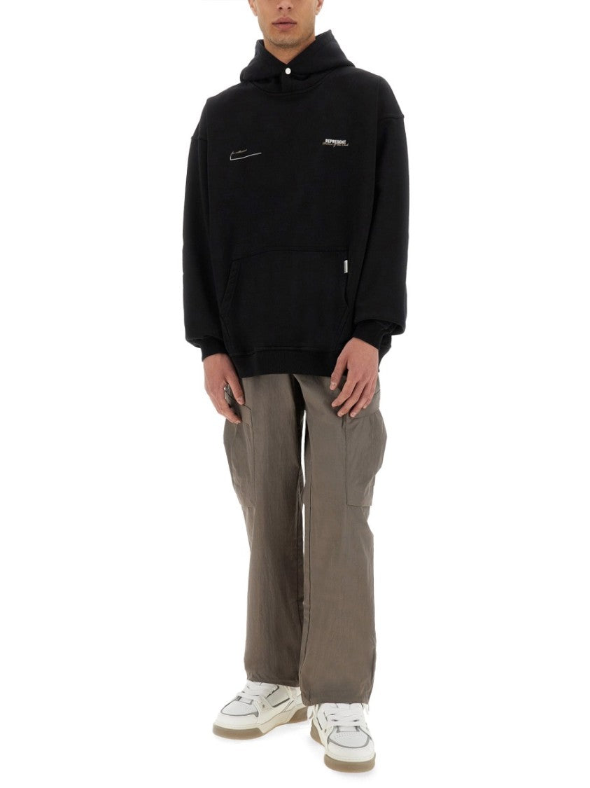 Represent Relaxed-Fit Black Hoodie With Bold Graphic