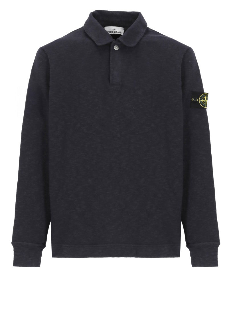 Stone Island Polo Collar Cotton Sweatshirt