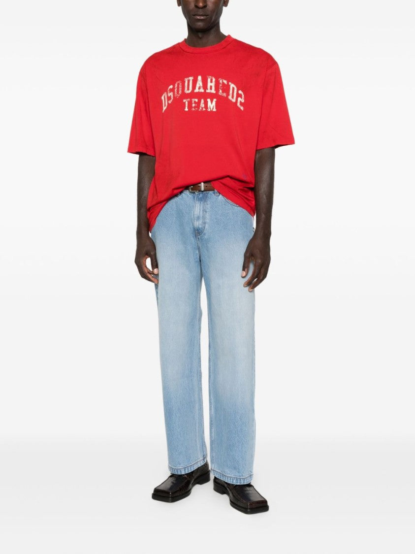 Dsquared2 Relaxed-Fit Red Crew Neck T-Shirt