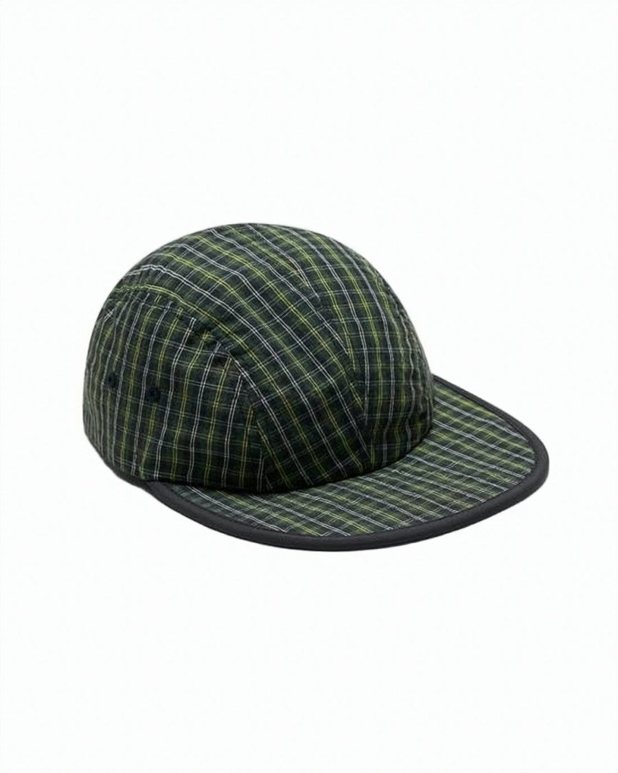 Noah Plaid Pattern Cap Featuring Structured Crown And Curved Brim