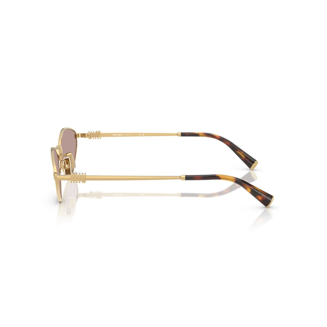 Miu Miu 0Mu 56Zs Angular Gold-Tone Metal Sunglasses