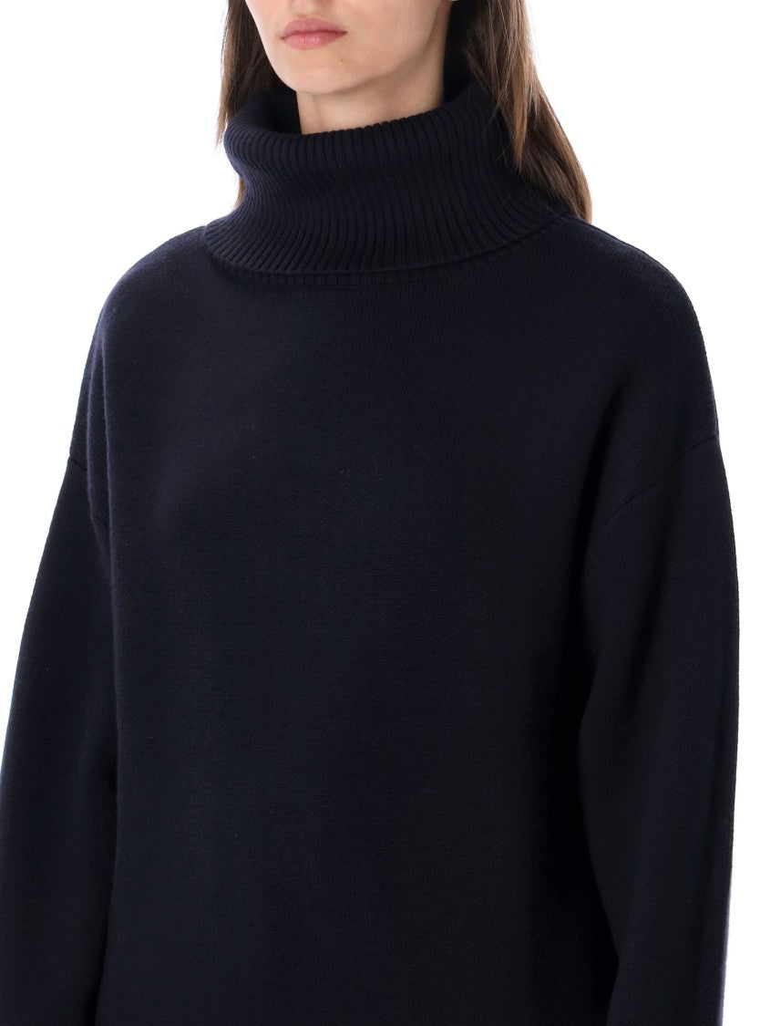 Rhea Thick Ribbed Relaxed-Fit Turtleneck Sweater