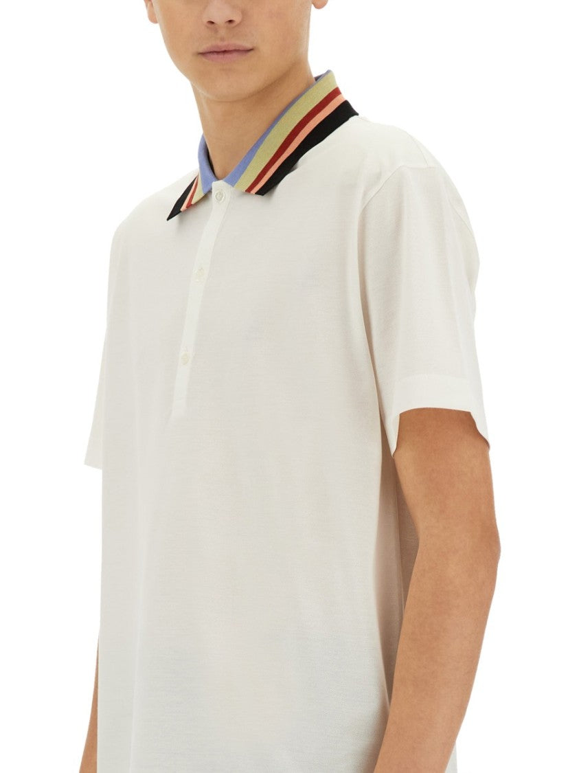 Paul Smith White Cotton Polo Shirt