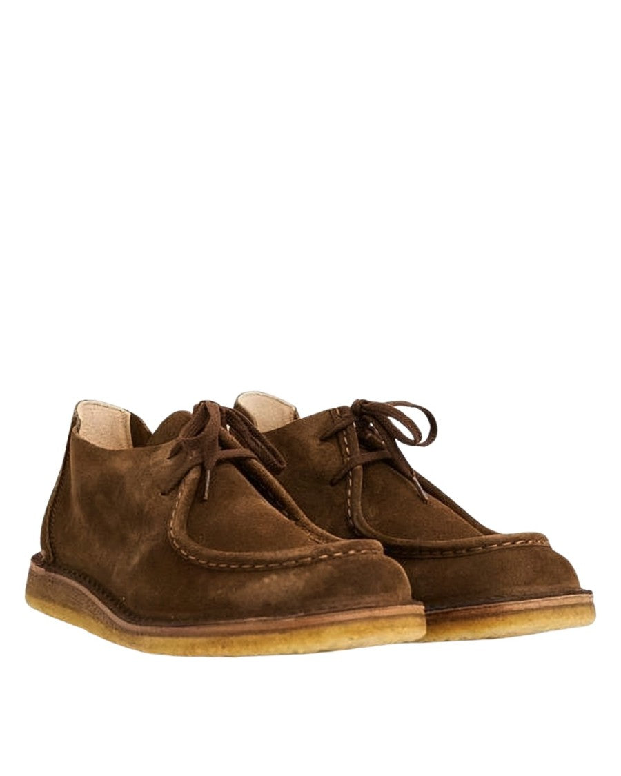 Astorflex Brown Suede Loafers With Lace-Up Design