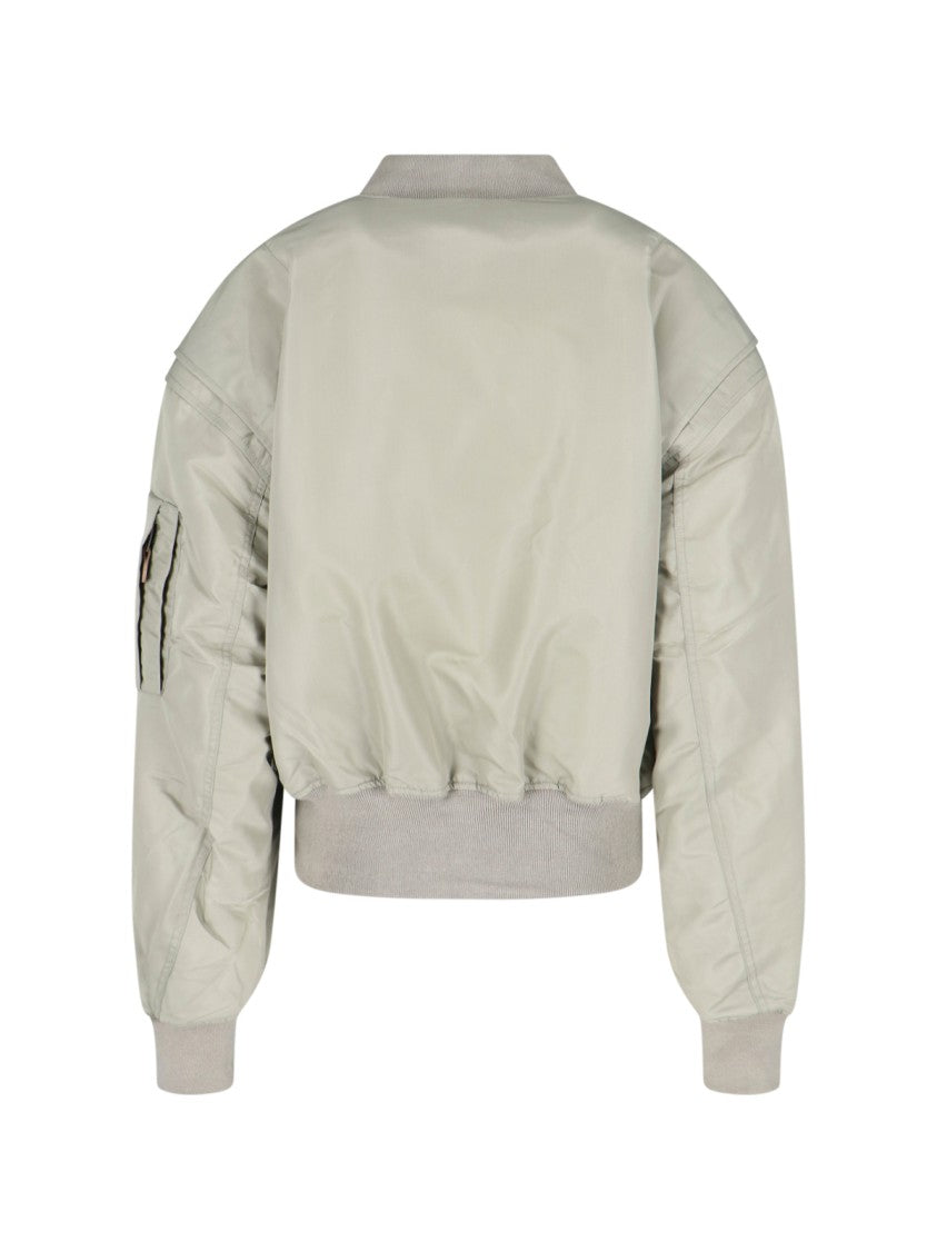 Entire Studios "Broad" Zip Bomber Jacket Grey