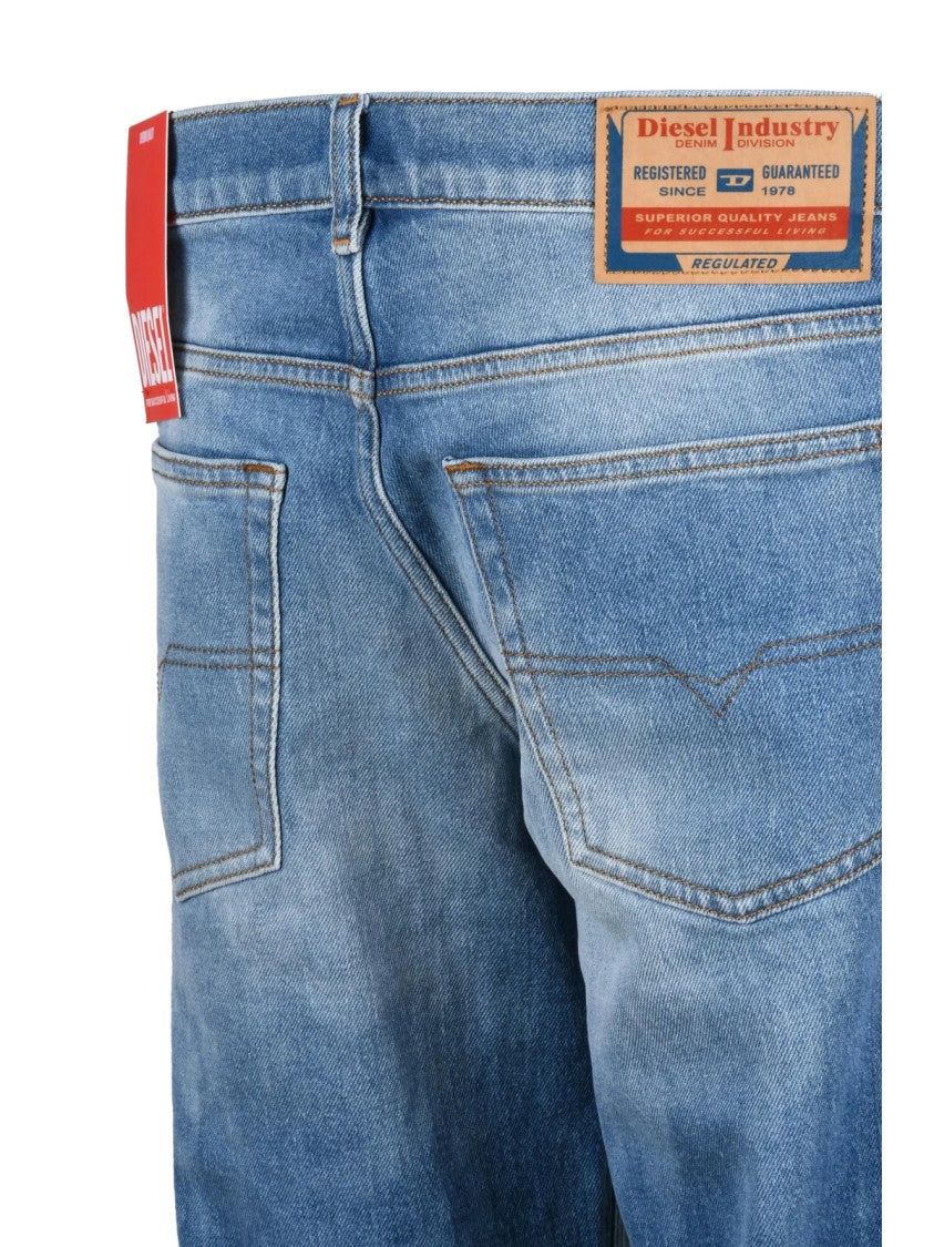 Diesel Light Blue Stretch Cotton Regular Jeans