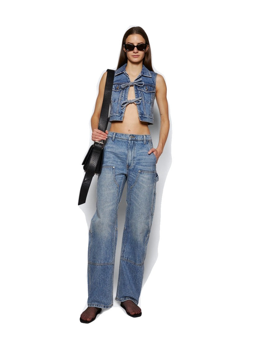 Alexander Wang Tied Front Vest Vintage Light Indigo