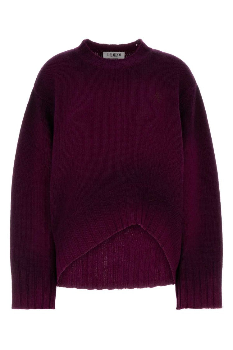 The Attico Tyrian Purple Wool Blend Oversize Sweater