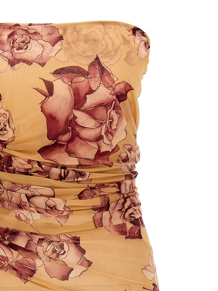 Magda Butrym Off-The-Shoulder Midi Dress With Ruffled Bodice