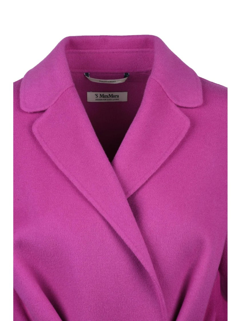 Max Mara Mid-Length Belted Wool Coat With Three-Quarter Sleeves