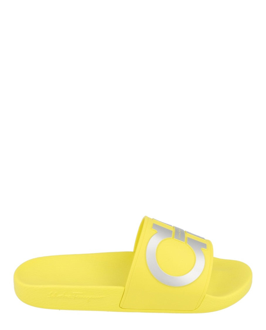 Ferragamo Groovy Dual Gancini Slides