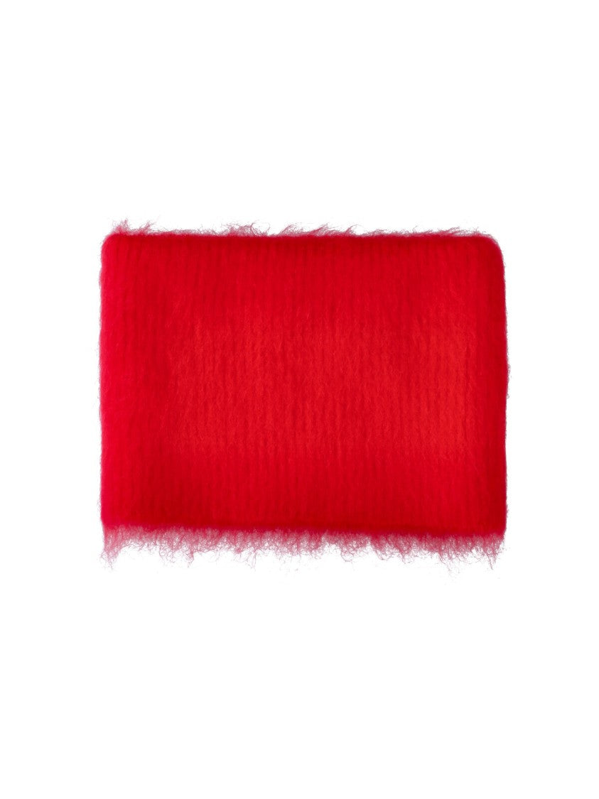 Mm6 By Maison Margiela Red Mohair Knit Scarf