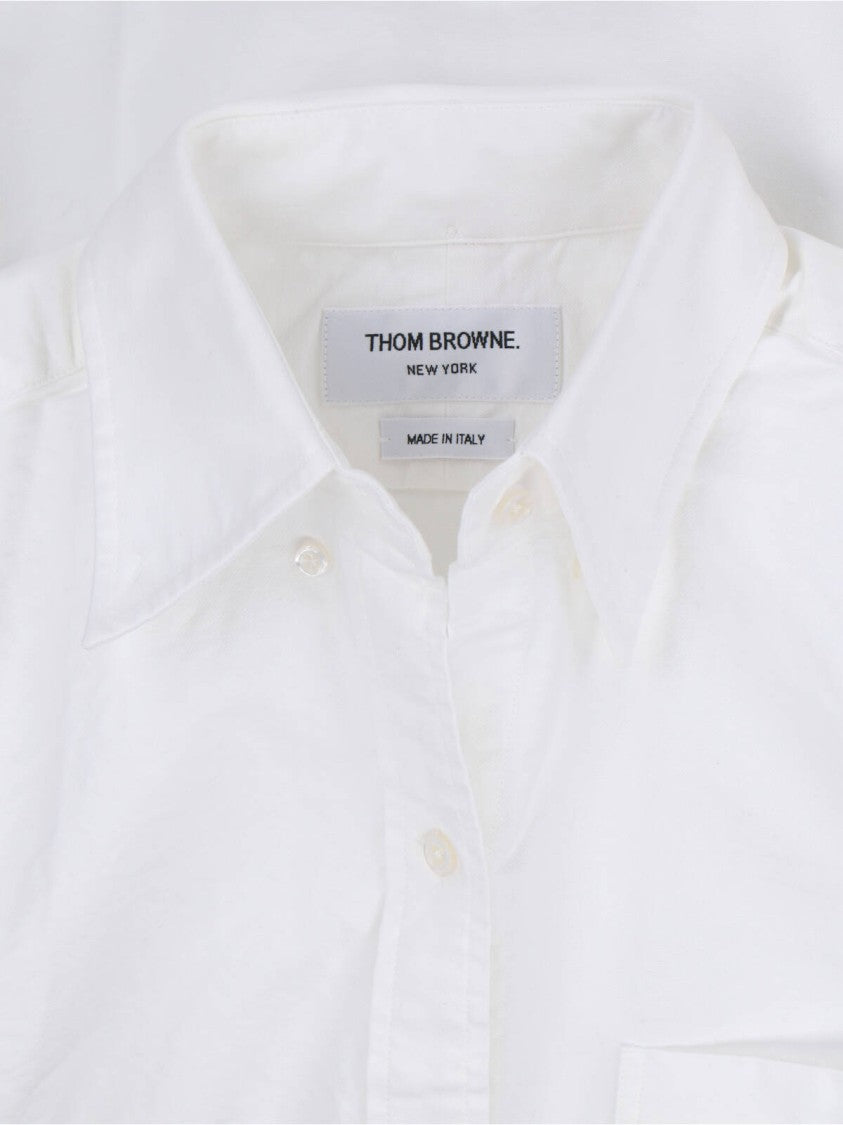 Thom Browne White Minimalist Fitted Shirt Dress