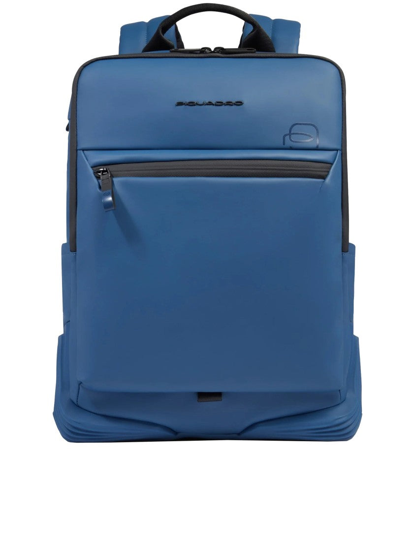 Piquadro Blue Zain In Tessuto Structured Backpack