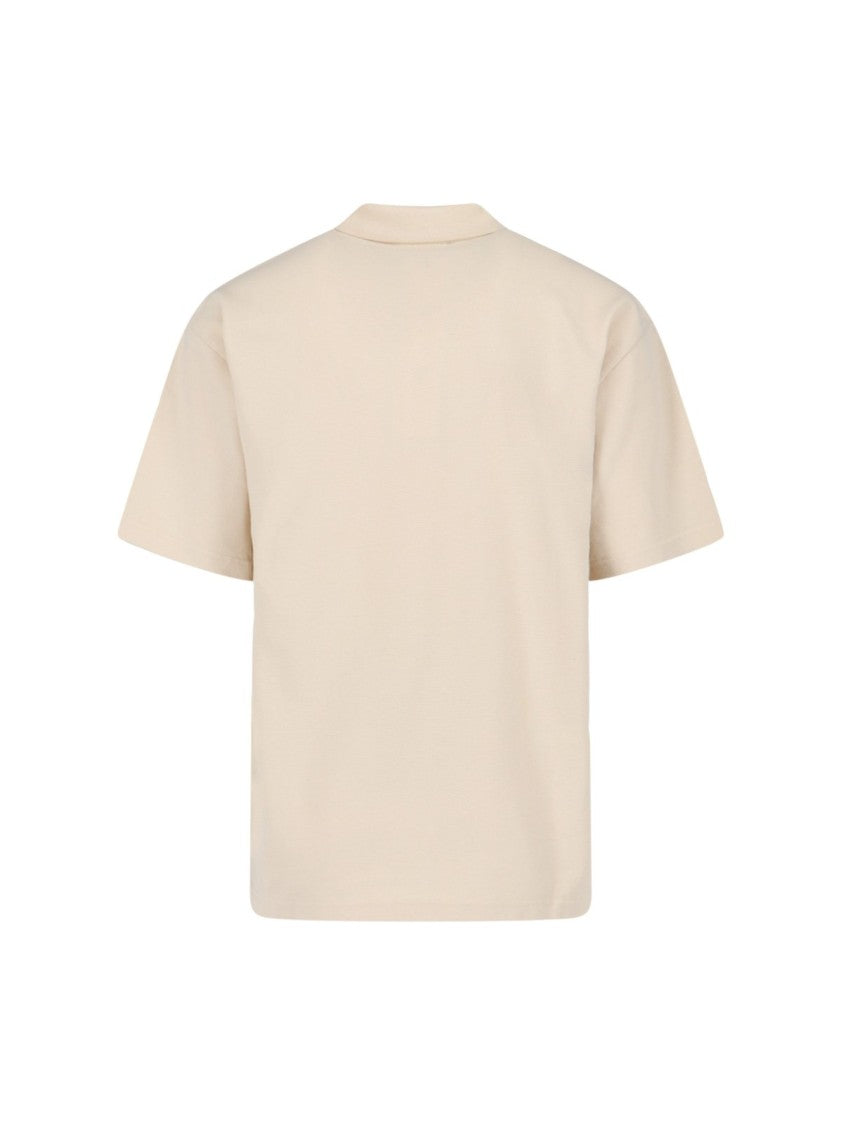 Maison Kitsuné Short-Sleeved Polo Shirt With Classic Collar And Embroidered Emblem