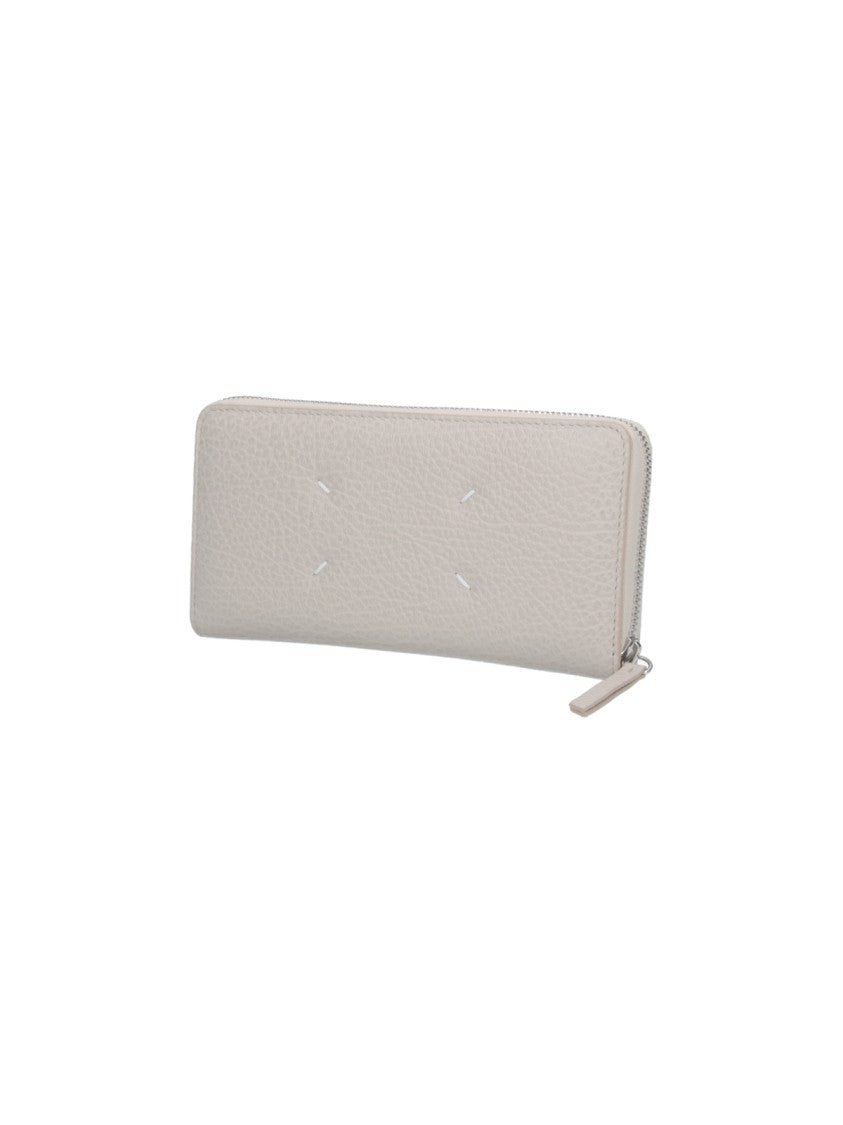 Maison Margiela Grey Four Stitches Textured Leather Wallet