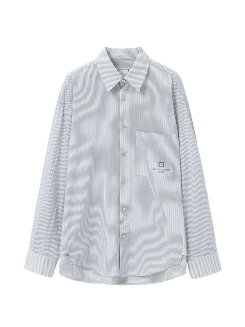 Wooyoungmi Classic Button-Down Shirt With Subtle Vertical Stripes