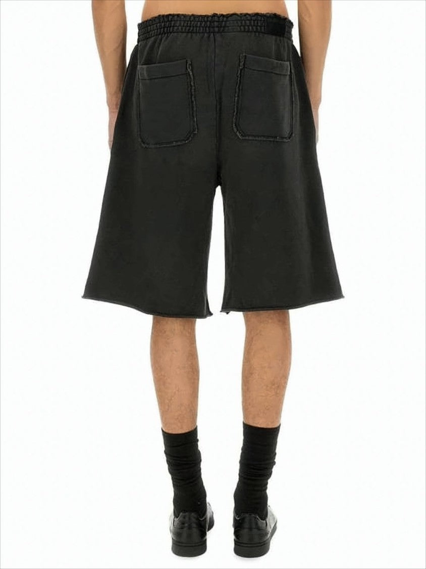 Helmut Lang Relaxed-Fit Black Shorts With Flared Leg