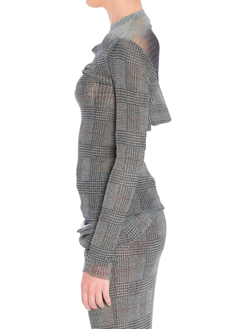 Jean Paul Gaultier Grey Prince Of Wales Mesh Top