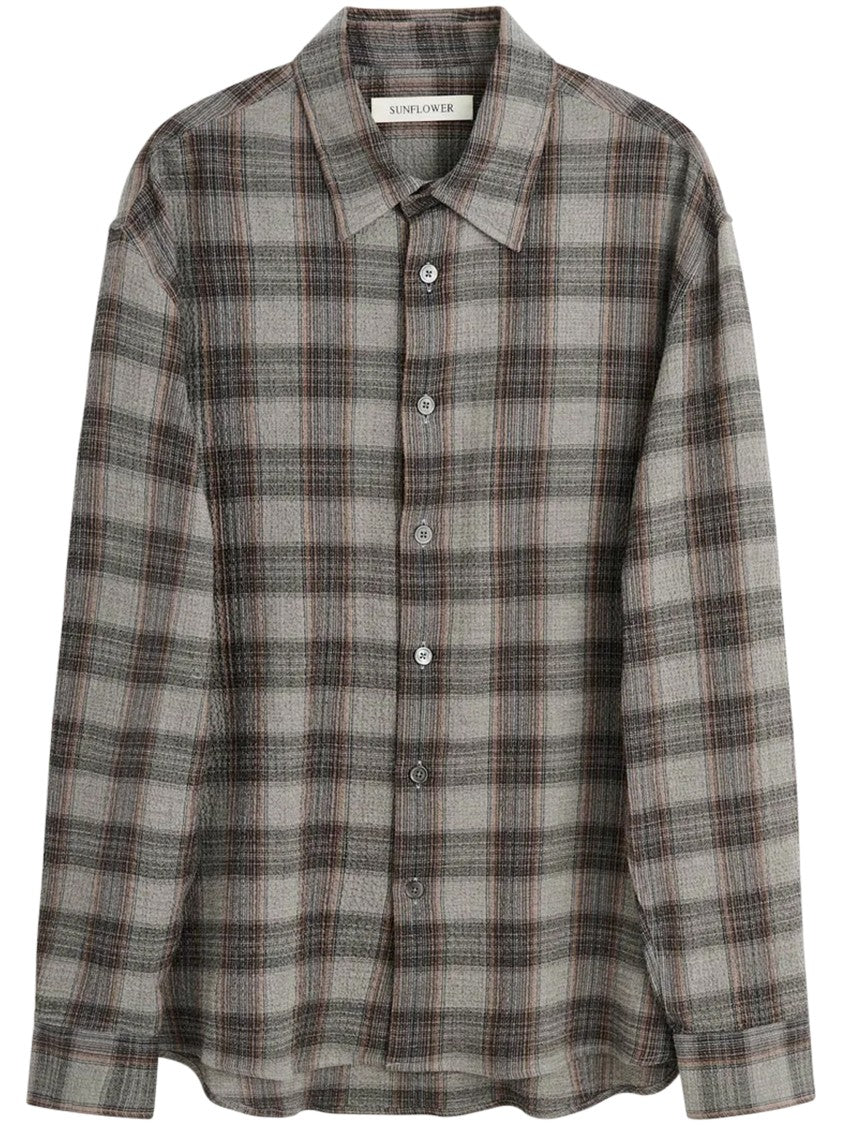 Sunflower Studio Shirt Cotton-Cashmere Blend Plaid Casual Shirt