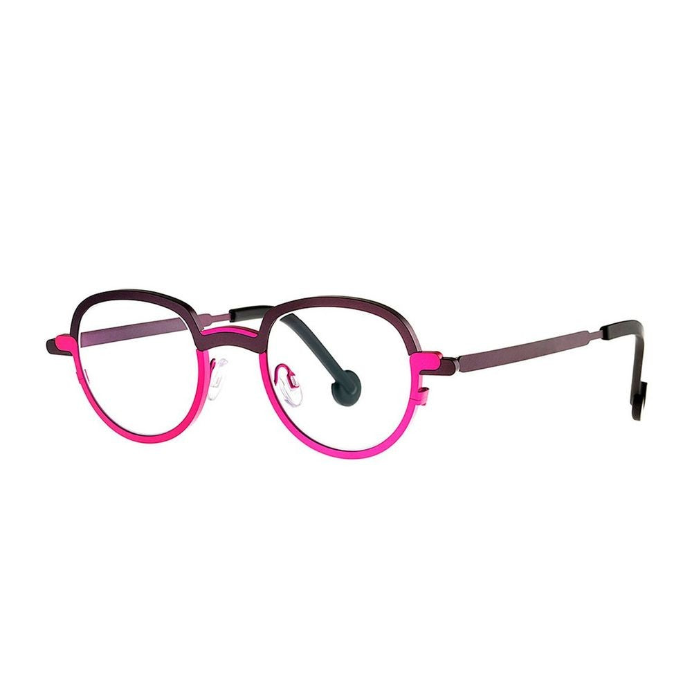 Theo Eyewear Phantos-Shaped Eyewear In Matte Lilac With Fuchsia Accents
