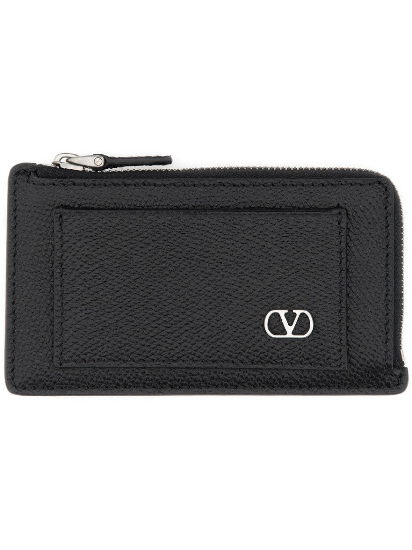 Valentino Garavani "Vlogo Signature" Leather Coin Purse