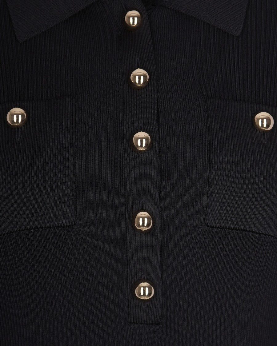 Self-Portrait Black Ribbed Knit Dress