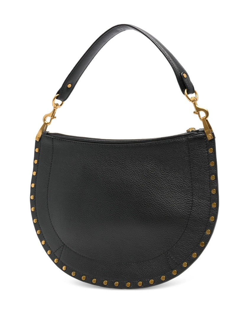 Isabel Marant Crescent-Shaped Soft Pebbled Leather Shoulder Bag With Gold-Tone Studs