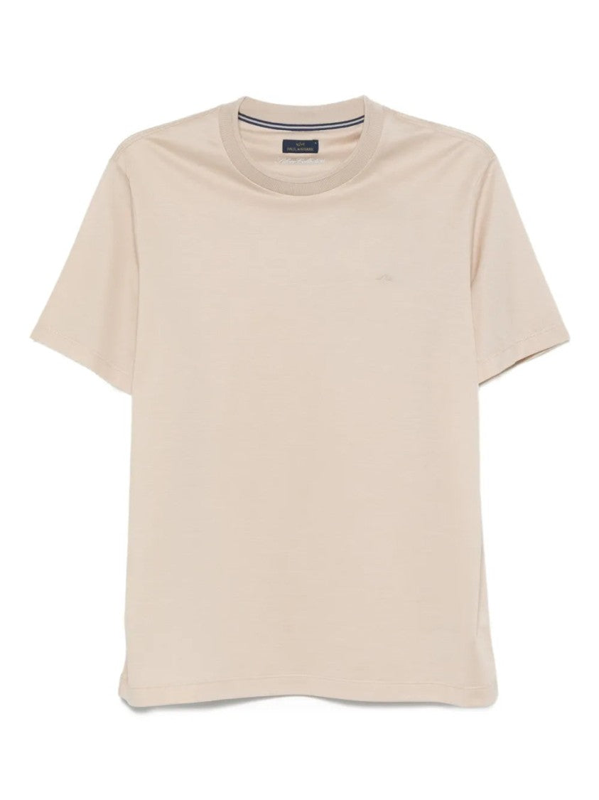 Paul & Shark Beige Classic Crew Neck Cotton T-Shirt
