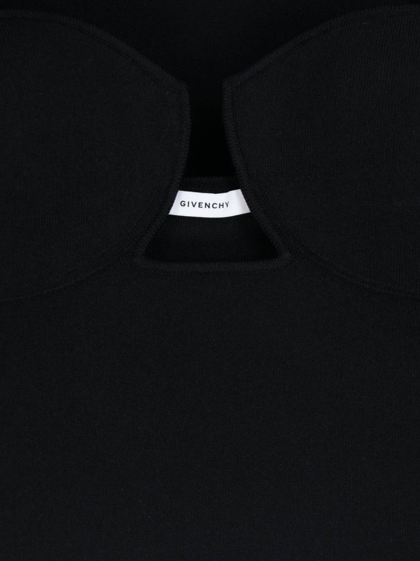 Givenchy Black Cutaway Viscose Blend Mini Dress