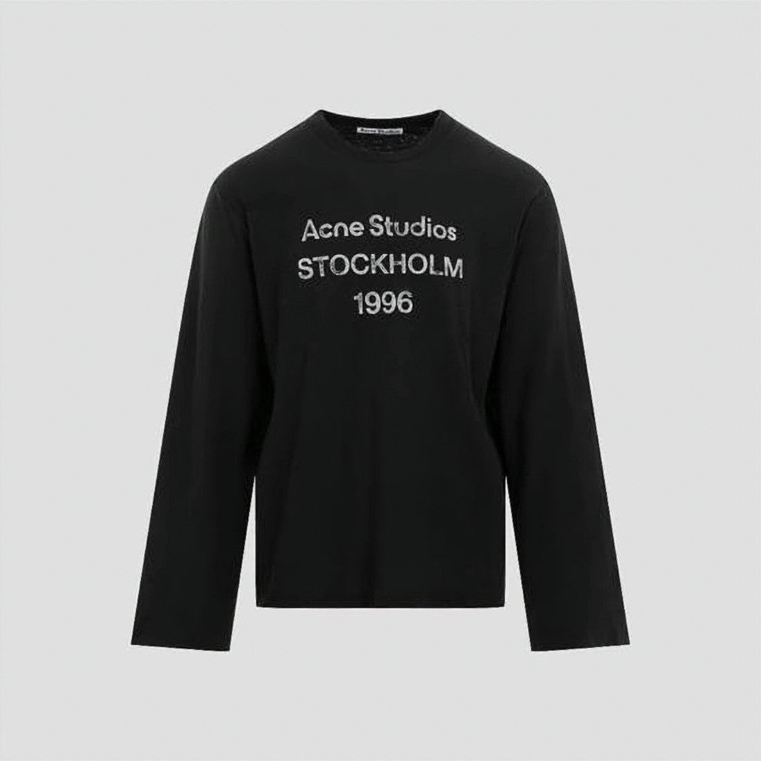 Acne Studios Classic Crew Neck Long-Sleeve Tee With Distressed Print