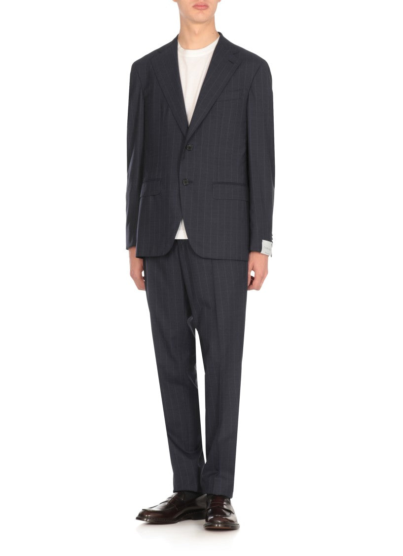 Caruso Blue Wool Suit