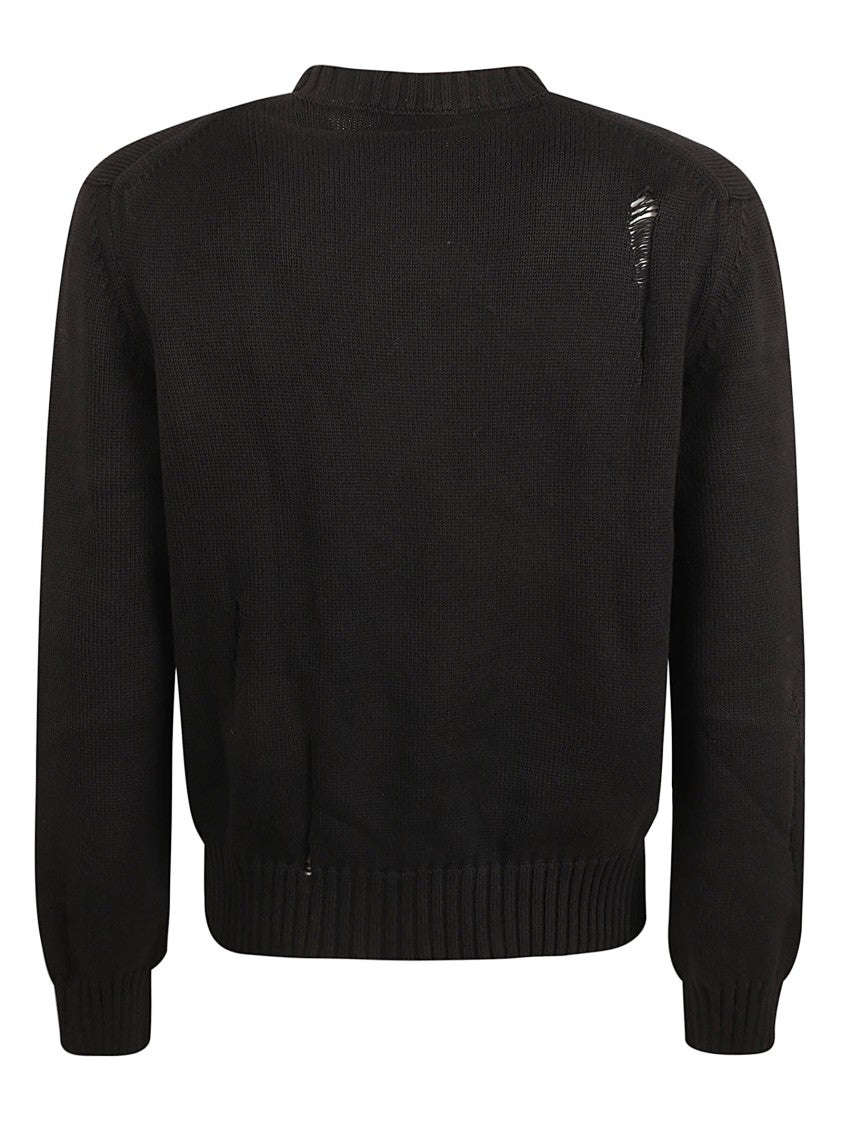 Alexander Mcqueen Distressed Black Sweater