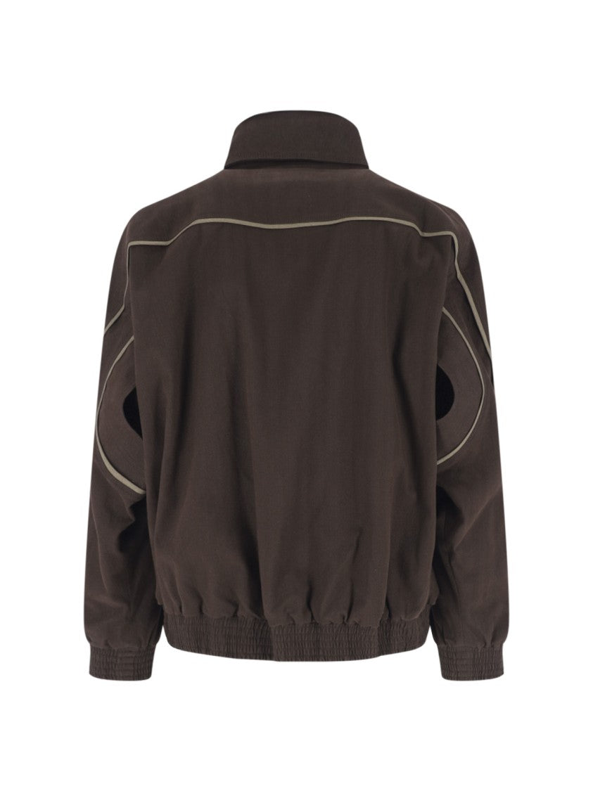 Kiko Kostadinov Brown Boxy Piped High-Collar Jacket