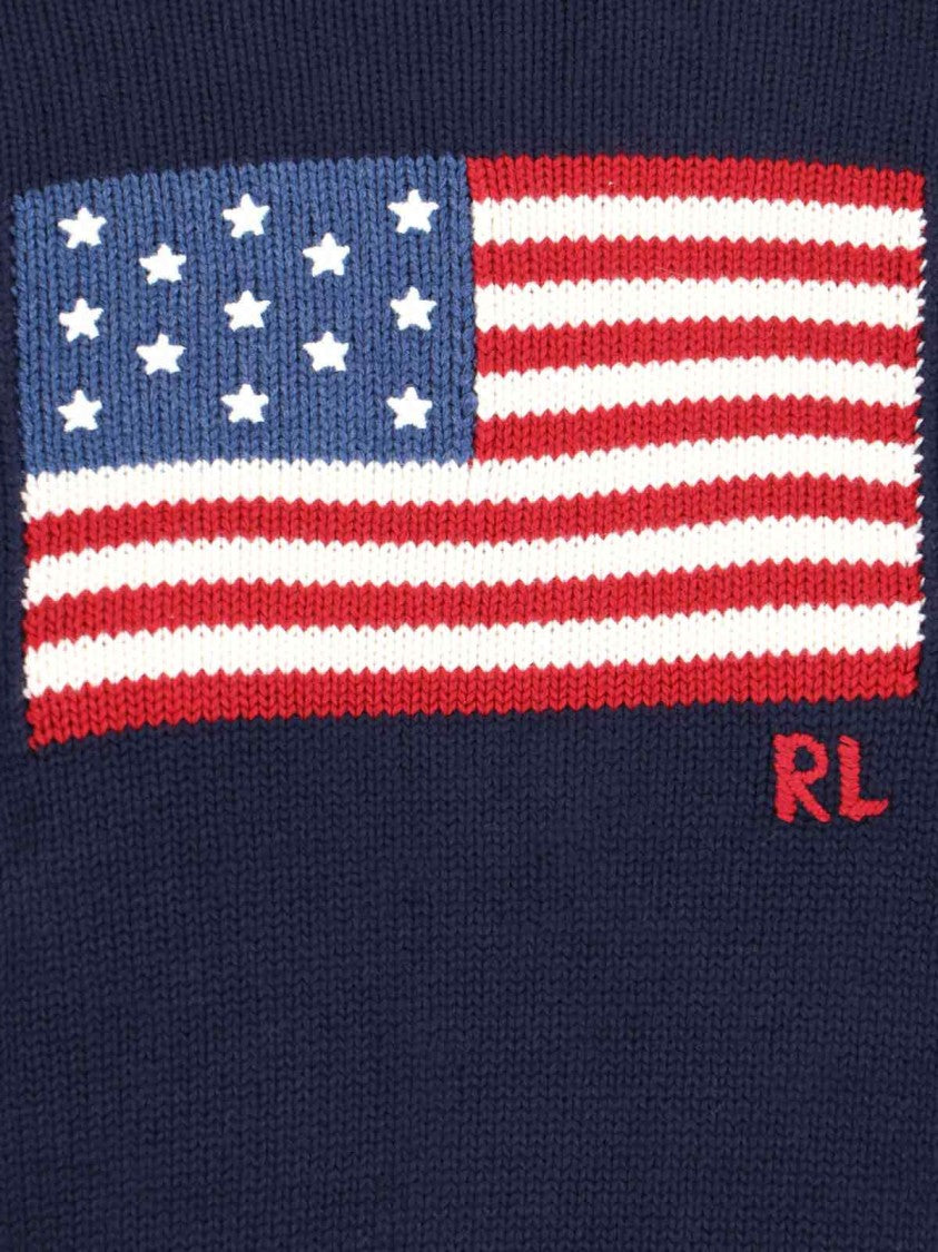Polo Ralph Lauren Navy American Flag Cotton Sweater