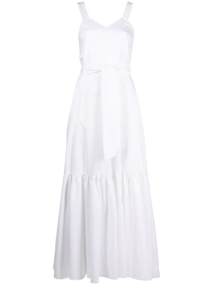 Forte Forte Sleeveless White Maxi Dress With Fitted Bodice And Flowing Skirt